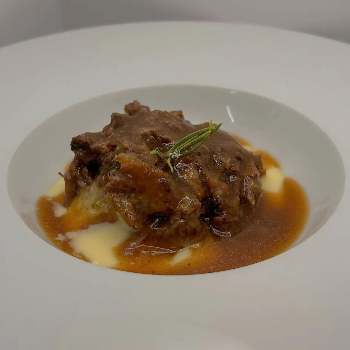 Beef cheek confit for 20 hours with parmentier, from the menu at La Estrella 1924